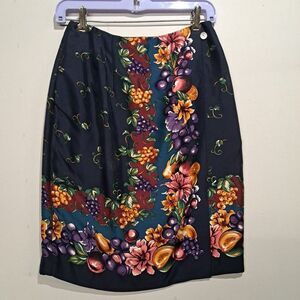 Womens 100% Silk Wrap Skirt With Pockets Barrie Place LTD 6 Grapes